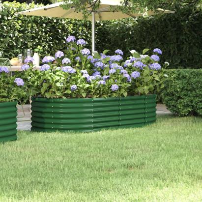 Strat înălțat grădină 152x80x36 cm oțel vopsit electrostatic GartenMobel Dekor