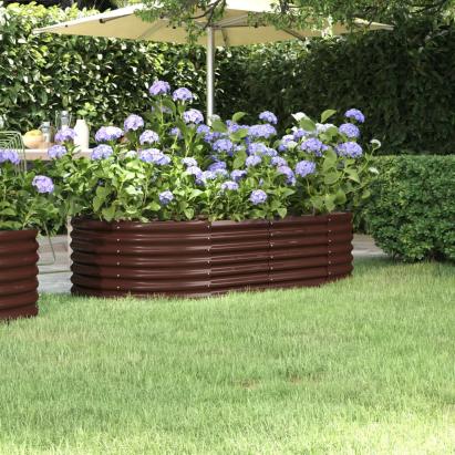 Strat înălțat grădină 152x80x36 cm oțel vopsit electrostatic GartenMobel Dekor
