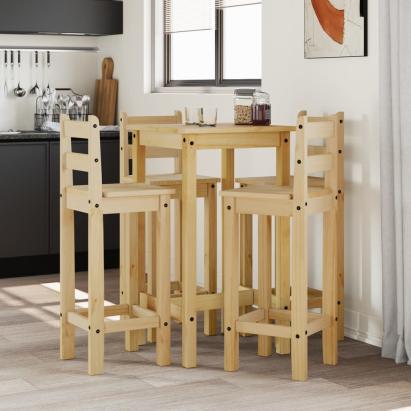 Set mobilier de bar, 5 piese, lemn masiv de pin GartenMobel Dekor
