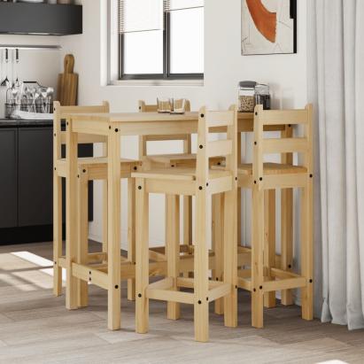Set mobilier de bar, 5 piese, lemn masiv de pin GartenMobel Dekor