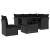 Set mobilier de grădină cu perne, 6 piese, negru, poliratan GartenMobel Dekor