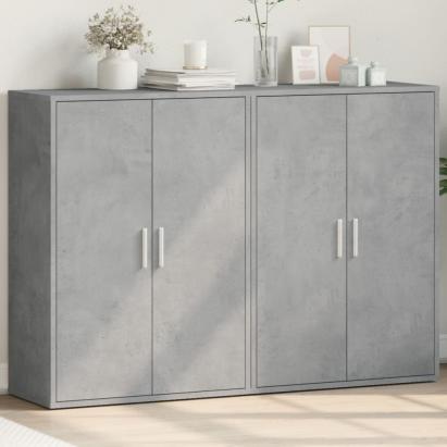 Dulapuri, 2 buc., gri beton, 60x31x84 cm, lemn prelucrat GartenMobel Dekor
