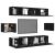 Set dulapuri TV, 6 piese, negru, lemn prelucrat GartenMobel Dekor