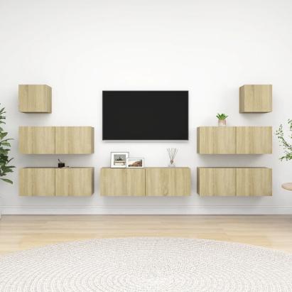 Set dulapuri TV, 7 piese, stejar sonoma, lemn prelucrat GartenMobel Dekor