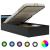 Cadru pat hidraulic ladă & LED negru 100x200 cm piele ecologică  GartenMobel Dekor