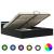 Cadru pat hidraulic cu ladă LED negru 160x200cm piele ecologică  GartenMobel Dekor