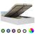 Cadru pat hidraulic cu ladă LED alb 120x200 cm piele ecologică  GartenMobel Dekor
