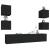 Set dulap TV, 6 piese, negru, lemn prelucrat GartenMobel Dekor