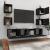 Set dulap TV, 6 piese, negru, lemn prelucrat GartenMobel Dekor