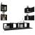 Set dulap TV, 6 piese, negru, lemn prelucrat GartenMobel Dekor