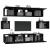 Set dulap TV, 6 piese, negru, lemn prelucrat GartenMobel Dekor
