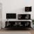 Set dulap TV, 4 piese, negru, lemn prelucrat GartenMobel Dekor