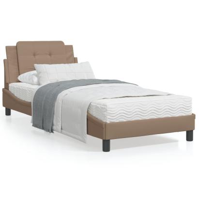 Pat cu saltea, cappuccino, 100x200cm piele ecologică GartenMobel Dekor