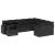Set canapele de grădină cu perne, 10 piese, negru, poliratan GartenMobel Dekor