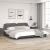 Cadru de pat cu tăblie, gri, 200x200 cm, piele ecologică GartenMobel Dekor