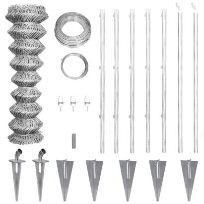 Gard din plasă cu stâlpi și țăruși, 15x1,5 m, oțel galvanizat GartenMobel Dekor