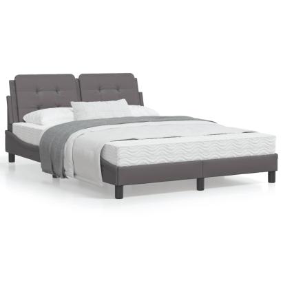 Pat cu saltea, gri, 120x200 cm, piele ecologică GartenMobel Dekor