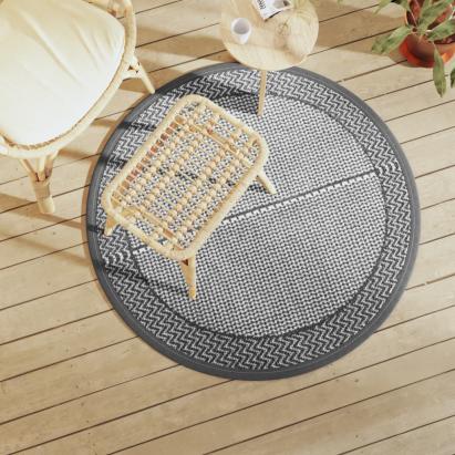 Covor de exterior, gri, Ø120 cm, PP GartenMobel Dekor