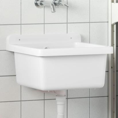 Chiuvetă lavoar pentru montare pe perete alb 40x40x24 cm rășină GartenMobel Dekor
