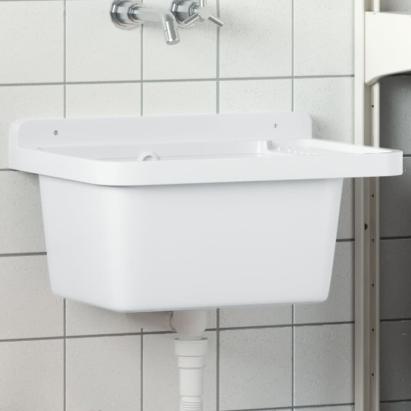 Chiuvetă lavoar pentru montare pe perete alb 50x35x24 cm rășină GartenMobel Dekor