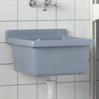 Chiuvetă lavoar pentru montare pe perete gri 40x40x24 cm rășină GartenMobel Dekor