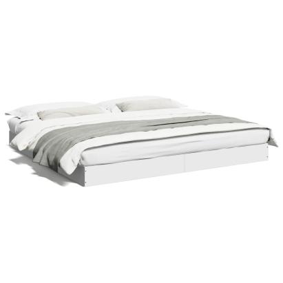 Cadru de pat alb 180x200 cm din lemn prelucrat GartenMobel Dekor
