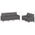Set de canapele cu perne, 2 piese, gri, piele ecologică GartenMobel Dekor