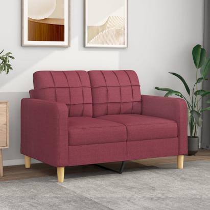 Canapea cu 2 locuri, roșu vin, 120 cm, material textil GartenMobel Dekor