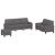 Set de canapele cu perne, 3 piese, gri, piele ecologică GartenMobel Dekor