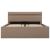 Cadru pat hidraulic ladă LED cappuccino 140 x 200 cm piele eco  GartenMobel Dekor