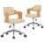 Scaune pivotante de masă, 2 buc., crem, lemn curbat & piele eco GartenMobel Dekor