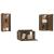 Set dulap TV, 3 piese, stejar maro, lemn prelucrat GartenMobel Dekor
