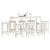 Set mobilier de bar, 9 piese, alb, lemn masiv de pin GartenMobel Dekor