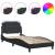 Cadru de pat cu lumini LED, negru, 90x190 cm, piele ecologică GartenMobel Dekor