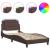 Cadru de pat cu lumini LED, maro, 100x200 cm, piele ecologică GartenMobel Dekor