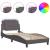 Cadru de pat cu lumini LED, gri, 100x200 cm, piele ecologică GartenMobel Dekor