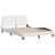Cadru de pat cu lumini LED, alb, 140x190 cm, piele ecologică GartenMobel Dekor