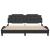 Cadru de pat cu lumini LED, negru, 180x200 cm, piele ecologică GartenMobel Dekor