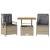 Set mobilier de grădină cu perne, 3 piese, bej, poliratan GartenMobel Dekor