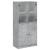 Dulap înalt cu uși, gri beton, 68x37x142 cm, lemn compozit GartenMobel Dekor