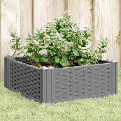 Jardinieră grădină cu țăruși, gri deschis, 42,5x42,5x28,5 cm PP GartenMobel Dekor