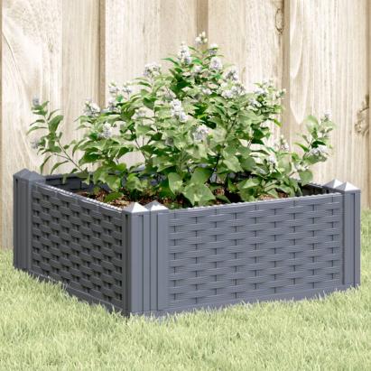 Jardinieră de grădină cu țăruși, gri, 42,5x42,5x28,5 cm, PP GartenMobel Dekor