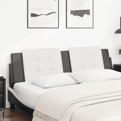 Pernă pentru tăblie pat, alb și negru, 180cm, piele artificială GartenMobel Dekor