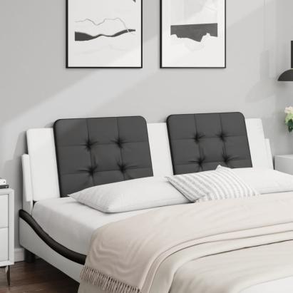 Pernă pentru tăblie pat, negru și alb, 180cm, piele artificială GartenMobel Dekor