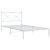 Cadru de pat din metal cu tăblie, alb, 107x203 cm GartenMobel Dekor