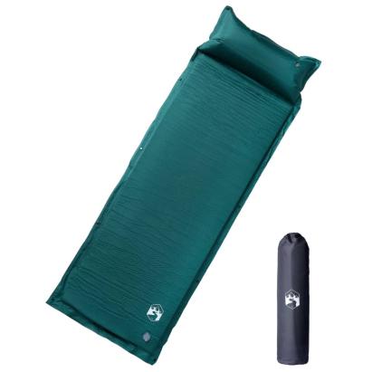 Saltea de camping auto-gonflabilă cu pernă integrată, verde GartenMobel Dekor