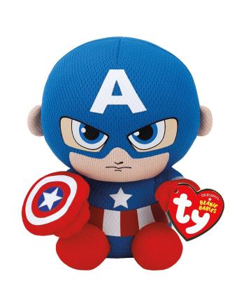 PLUS TY 15CM BEANIE BABIES MARVEL CAPTAIN AMERICA SuperHeroes ToysZone