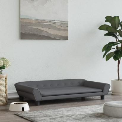 Pat de câini, gri închis, 100x50x21 cm, catifea GartenMobel Dekor