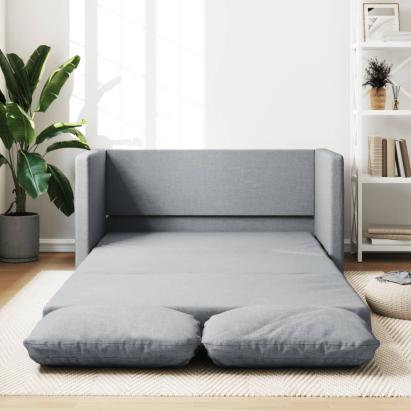 Canapea extensibilă 2 în 1, gri deschis, 112x174x55 cm, textil GartenMobel Dekor