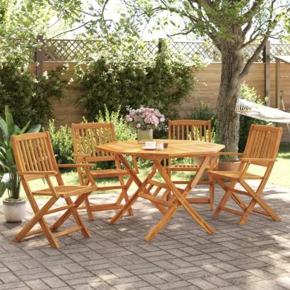 Set mobilier de grădină pliabil, 5 piese, lemn masiv de acacia GartenMobel Dekor
